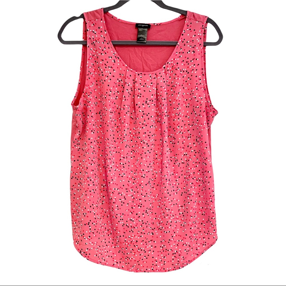 Ann Taylor Pink Confetti Blouse, L